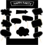 18pcs Blank Photo Booth Props Black Chalkboard Photo Booth Props Frame with Bubble DIY Photo Props for Birthday Wedding Party Supplies(Black)