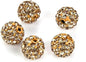 50pcs Adabele Grade A Suncatcher Crystal Rhinestone Pave Loose Beads 8mm Crystal Golden Shadow Polymer Clay Disco Ball Spacers Compatible with Shamballa All Craft Jewelry Making DB8-28