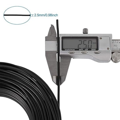 Fashewelry 114 Feet 10 Gauge Aluminum Wire Black Bendable Metal Craft Wire for Beading Jewelry Craft Making (2.5mm)