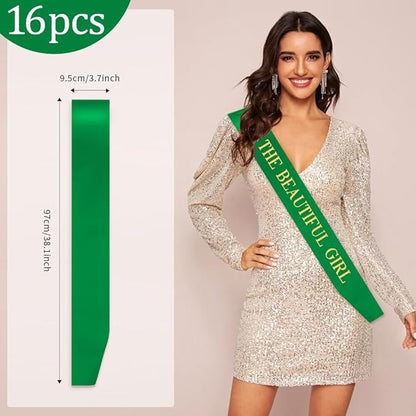 Blank Sash 16 PCS Sashes DIY Satin Sash Chair Sashes Scout Sash President Sash Senior Sash Scout Sash Wedding Party Sash