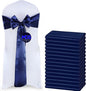 MDS Pack of 25 PCS Satin Chair Sashes Charmeuse Sateen Dining Chair Bows Ribbon Ties Back Sash for Wedding Party Birthday Home Hotel Restaurant Banquet Decoration (7 x 108 Inch, Navy Blue)