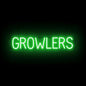 SpellBrite GROWLERS Sign | Beer-Related Sign with Neon Look, Green LED Light Source | 33.0" x 6.3"