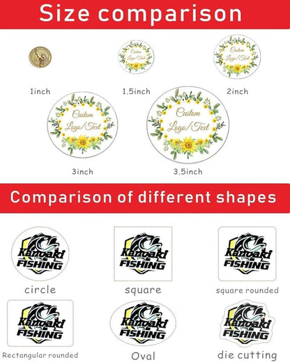 Custom Stickers for Weddings, Birthdays & Businesses - Personalized Labels with Your Logo - Waterproof, Fade and Heat Resistant - Pack of 100-1000 (Custom Image, 3 Inch)