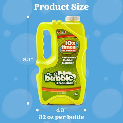 JOYIN 32 oz Bubble Solution Refills (Close to 1L/ 2.5 Gallon), Concentrated Solution for Bubble Machine, Wands, Blower, Easter (Yellow)