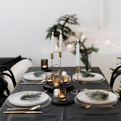 50 Pieces Silver Glitter Paper Place Mats Sparkle 14'' Round Disposable Table Mats Silver Sequin Doilies Decorative Placemats for Wedding Banquet Party Home Dining Tableware