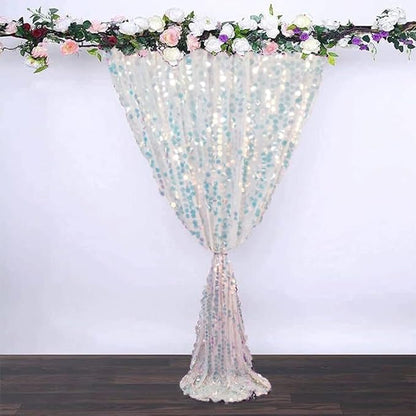 HH 9x9FT Iridescent Sequin Backdrop Curtains, 2 Panel Photography Backdrop Glitter Curtains Fabric Background, Large Shimmer Backdrop Drapes for Christmas Wedding Party Decor