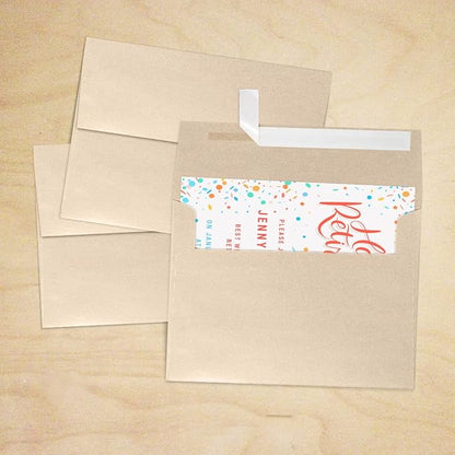 LUXPaper A7 Invitation Envelopes | Peel & Press | 5 1/4" x 7 1/4" | Taupe Metallic | 80lb. Text | 1,000 Qty