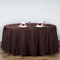 Efavormart Round Tablecloth, 120 Inch Stain & Wrinkle Resistant Washable Table Cloth, Decorative Polyester Fabric Table Cover for Banquet, Wedding, Dining - Chocolate