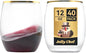 JOLLY CHEF 12 oz 40 Pack Gold Plastic Wine Glasses Stemless, Shatterproof, Unbreakable, Crystal, Disposable Plastic Wine Cups for Party, Halloween, Christmas