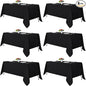 Fitable Black Tablecloths for Rectangle Tables, 6 Pack - 70 x 120 Inches - Reusable and Washable Table Clothes for 6-8 Ft Tables, Polyester Fabric Table Covers for Wedding, Party, Banquet
