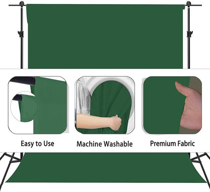 Dark Green Photography Backdrop for Photoshoot, Photo Backdrop Curtain, Perfect Dark Green Backdrops for Party Portrait Photoshoots Video Studio 10FTx10FT