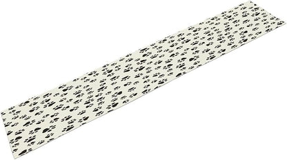 Dog Paws Table Runner,Cartoon Cute Black White Animal Footprints Abstract Tablecloth Burlap for Hotel Indoors Outdoor Dining Room Kitchen Home Decor,W13X L70 in
