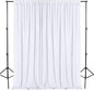 DWCN 10x7 FT White Backdrop Curtains for Parties, Photography Backdrop Drapes with Rod Pockets for Wedding Decorations Stage Birthday Family Gatherings, 2 Panels 5ft x 7ft
