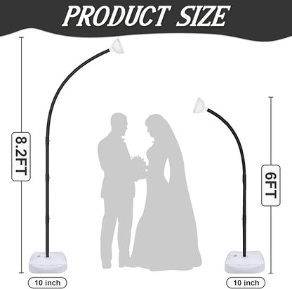 AerWo [Upgraded] Balloon Arch Kit Stand, 8.2ft+6ft Half Arch Balloon Stand with Base, Free Bending Top Balloon Arch Frame Curve for Floor, Perfect Birthday Wedding Halloween Decorations