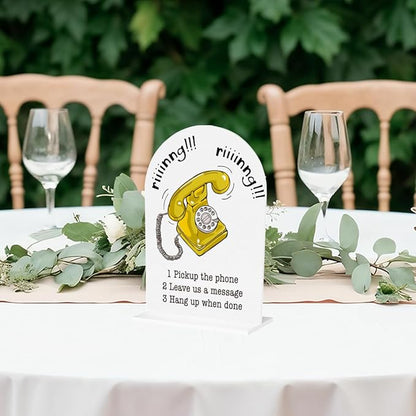 Wedding Audio Guest Book Sign Acrylic Arch Wedding Bridal Shower Baby Shower Welcome Table Signs for Ceremony and Reception Decor 7 x 5 Inches