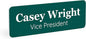 ExcelMark Custom Name Tag - Engraved Name Badge with Pin or Magnetic Backing, 16 Colors, 6 Fonts, and 2 Sizes to Choose from (Green w/White Letters, 1"x 3")