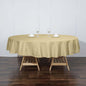 Efavormart Round Tablecloth, 90 Inch Stain & Wrinkle Resistant Washable Table Cloth, Decorative Polyester Fabric Table Cover for Banquet, Wedding, Dining- Champagne