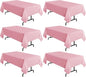 sancua 6 Pack Pink Tablecloth 60 x 102 Inch, Rectangle Table Cloth for 6 Feet Tables - Stain and Wrinkle Resistant Washable Polyester Table Cover for Dining Tables, Buffet Parties and Camping