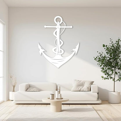 XXQ Anchor Metal Wall Decor, Anchor Metal Wall Art for Bedroom Living Room Dorm Antique Anchor Wall Decor Antique Metal Anchor Farmhouse Decor (Black, 39" x 59" / 100 x 150cm)