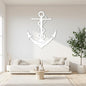 XXQ Anchor Metal Wall Decor, Anchor Metal Wall Art for Bedroom Living Room Dorm Antique Anchor Wall Decor Antique Metal Anchor Farmhouse Decor (Whhite, 35" x 53" / 90 x 135cm)