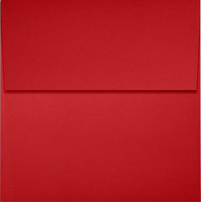 LUXPaper Square Invitation Envelopes | Peel & Press | 4" x 4" | Ruby Red | 80lb. Text | 50 Qty