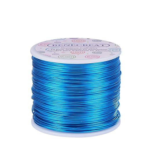 BENECREAT 18 Gauge Jewelry Craft Aluminum Wire 492 Feet Bendable Metal Sculpting Wire for Craft Floral Model Skeleton Making (DeepSkyBlue, 1mm)