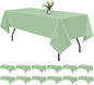12 Pack Sage Green Tablecloths for Rectangle Tables 60 x 126 Inch Sage Green Polyester Tablecloth 8 Foot Rectangle Table Cloth Washable Fabric Table Cover for Party Wedding Banquet Restaurant Events