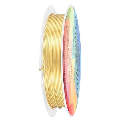 0.8 mm/20 Gauge Copper Wire for Jewelry Making, 7.5FT Copper Beading Craft Wire for Jewelry/Weaving/DIY Crafting/Planting, Color-Retaining [2.3 M, KC-Gold]