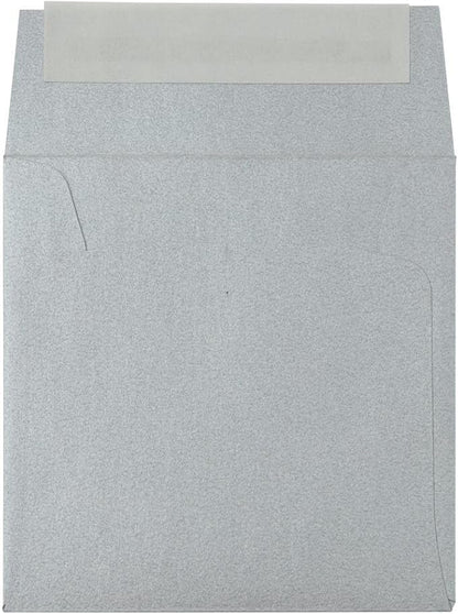 LUXPaper Square Invitation Envelopes | Peel & Press | 3 1/4" x 3 1/4" | Silver Metallic | 80lb. Text | 50 Qty
