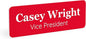 ExcelMark Custom Name Tag - Engraved Name Badge with Pin or Magnetic Backing, 16 Colors, 6 Fonts, and 2 Sizes to Choose from (Red w/White Letters, 1"x 3")