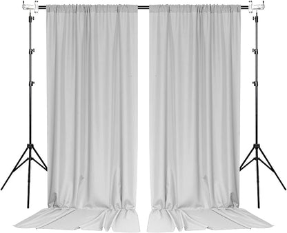 MYSKY HOME Light Grey Backdrop Curtains for Parties, Weddings, Stage - 5ft x 10ft, 2 Panels