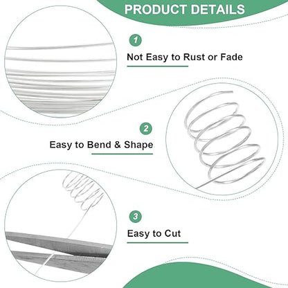0.6 mm/22 Gauge Copper Wire for Jewelry Making, 13.1FT Copper Beading Craft Wire for Jewelry/Weaving/DIY Crafting/Planting, Color-Retaining [4M, Bright Silver]