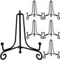 6PCS Premium Black Iron Plate Stands for Display 4 Inch, Decorative Solid Metal Plate Holders for Displaying, Mini Easel, Frame, Book, Card, Plaque, Bowl, Picture Stands for Display