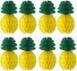 8pcs 8'' Paper Pineapple Honeycomb Decorations Tissue Party Pineapple Centerpieces Hanging Pineapple for Table Decor for Summer Tropical Hawaiian Beach Decor, Style2