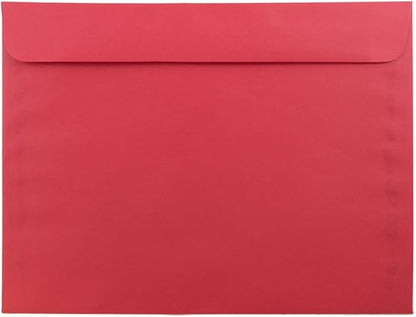 JAM PAPER 9 x 12 Booklet Colored Recycled Envelopes - Red Recycled - 50/Pack