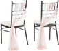 Ling's moment Wedding Chair Sashes Cover Aisle Decorations Draping Fabric Wrinkle-Free with Tie 16 Pcs Blush Pink & White for Party Ceremony Reception Floral Arrangement Banquet Outdoor Decor