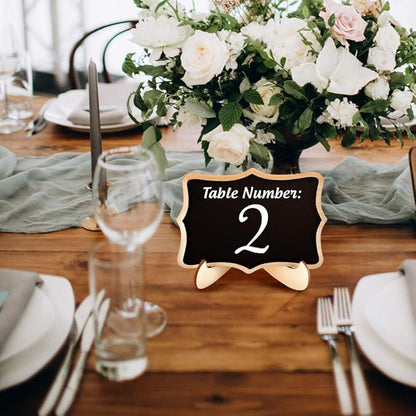 Mini Chalkboard Signs, 20 Pack Framed Small Chalk Board Food Labels with Easel Stand for Party Buffet or Wedding Celebration, Wooden Blackboard as Place Cards for Table Setting or Numbers