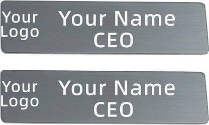 2pcs Stainless Steel Black Custom Name Tags with Pin or Magnet Adhesive Tape,Personalized Name Tags,Custom Metal Name Tag for Employee,Workers,Cops,Nurses,Doctors,Teachers(Black x 2)