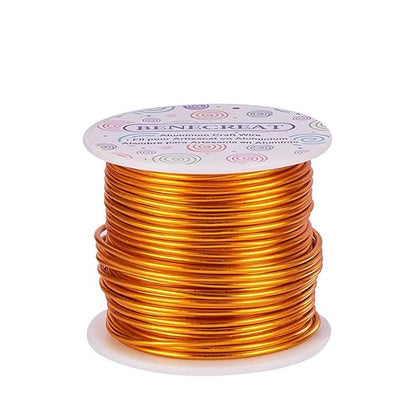 BENECREAT 18 Gauge Jewelry Craft Aluminum Wire 492 Feet Bendable Metal Sculpting Wire for Craft Floral Model Skeleton Making (Gold, 1mm)