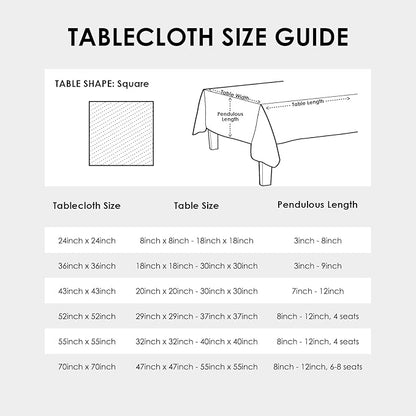 Small Square White Tablecloth 24 x 24 Inch Polyester Fabric Washable Table Cover Decorative Wrinkle Resistant Solid Color Table Cloth for Nightstand Party Wedding Camping