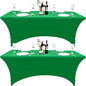 2-Pack 8ft Spandex Table Covers for Rectangle Folding Tables - Washable Elastic Tablecloth - Ultimate Fitted Table Protector for Birthday Parties, Trade Shows, Banquet