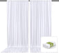 2 Panels White Backdrop Curtain, 10 x 7 Feet Background Curtains for Parties, Weddings, Baby Showers, Bachelorette Halloween, Christmas Birthday Party Photoshoot Backdrop Curtains Decorations