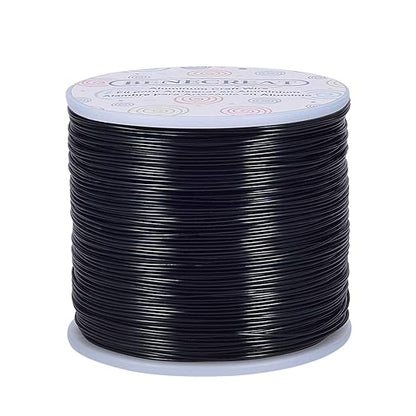 BENECREAT 20 Gauge 770FT Black Anodized Aluminum Jewelry Craft Wire for Model Craft, Gem Wrapping, Jewelry Making