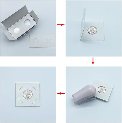 200 PCS Premium Cardboard Coin Flips 2 x 2 inch Coin Collection Supplies for Small Dollar, Mylar Coin Flips Coin Holders for Collectors (Small Dollar Coin Flips)