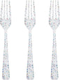 Supernal 360pcs Glitter Disposable Plastic Forks,Plastic Silverware Heavy Duty,Clear Plastic Forks,Glitter Disposable Cutlery for Birthdays, Parties, Bridal Shower and Weddings