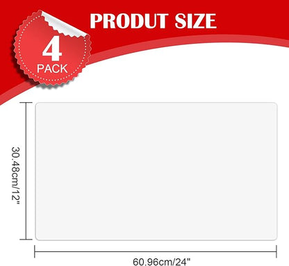 Blank Car Magnets, 24" x 12", 4 Pack Car Door Magnets Signs for Vehicle, Rounded Corners Blank White Flexible Magnet Sheet Stickers for Car to Advertise Business and Personalized Decal