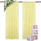 DUOBAO Pastel Yellow Chiffon Backdrop Curtains - 2 Panels 29" x 120" Semi-Sheer Wedding Drapes for Elegant Events & Party and Photography Living Room Curtains