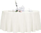 Ascoza 2pack 132 Inch Ivory Round Tablecloth in Polyester Fabric for Wedding/Banquet/Restaurant/Parties