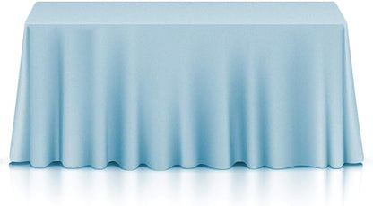 Lann's Linens - 10 Premium 90" x 132" Tablecloths for Wedding/Banquet/Restaurant - Rectangular Polyester Fabric Table Cloths - Baby Blue