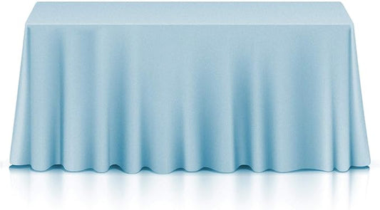 Lann's Linens - 10 Premium 90" x 132" Tablecloths for Wedding/Banquet/Restaurant - Rectangular Polyester Fabric Table Cloths - Baby Blue